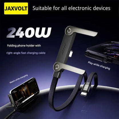 🎁JAXVOLT 240W Super Fast Charging 2-in-1 Charging Cable & Phone Stand