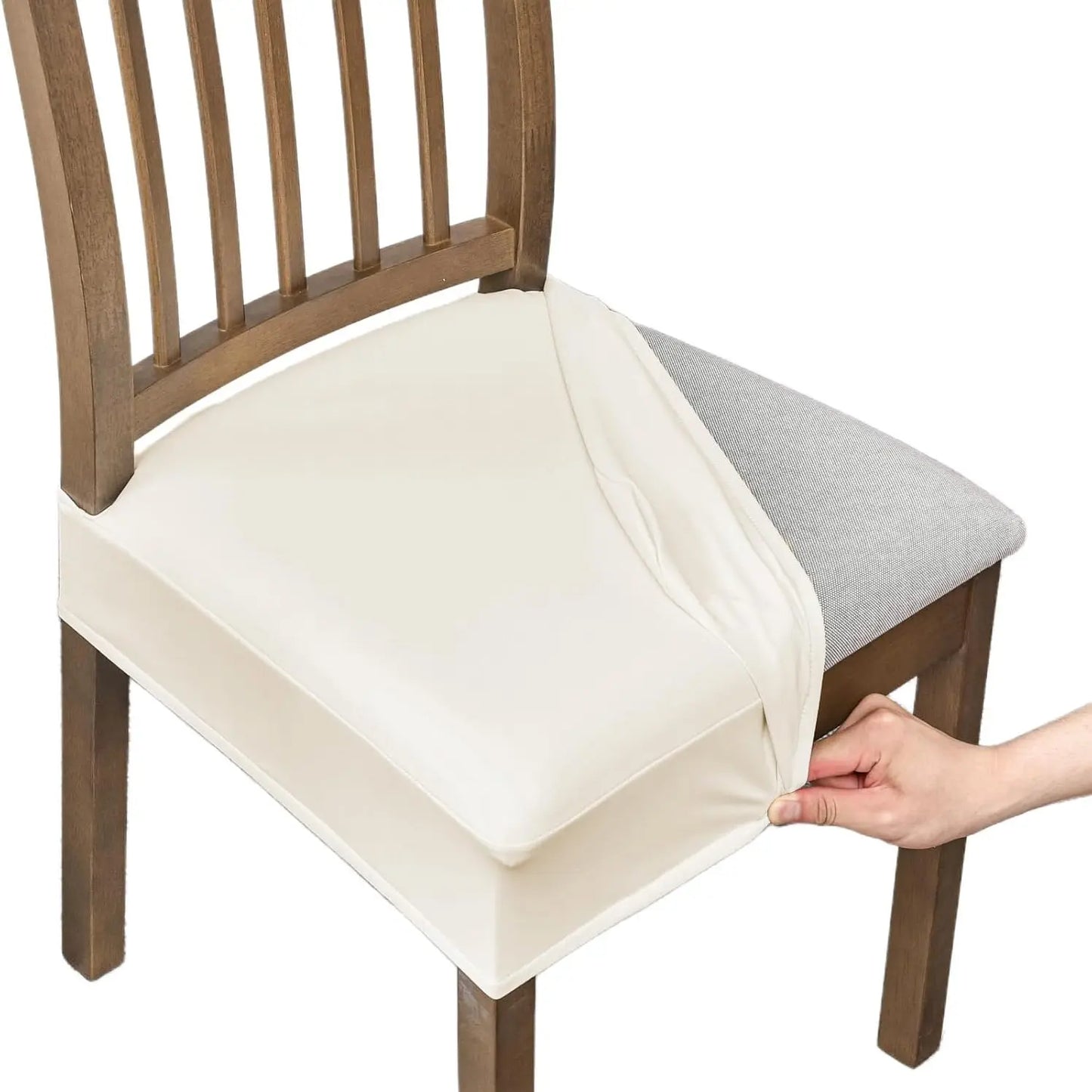 Waterproof Seat Covers for Dining Room Chairs Set of , Pu Leather Chair Seat Slipcovers Dining Chair Cover Removable Washable Chair Protctor Cover, Rear Covers