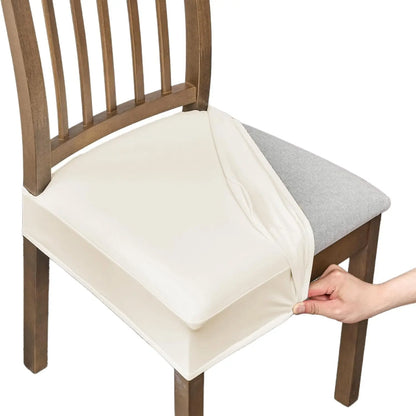 Waterproof Seat Covers for Dining Room Chairs Set of , Pu Leather Chair Seat Slipcovers Dining Chair Cover Removable Washable Chair Protctor Cover, Rear Covers